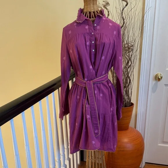 Zindagi Limited Edition pink dress with embroidered palmshas gold trimmings Dresses